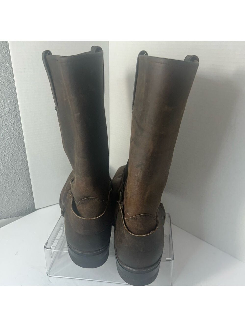 FRYE Gaucho Oiled Brown Conway Leather Harness Moto Biker Western Boot 87350 - Picture 10 of 12